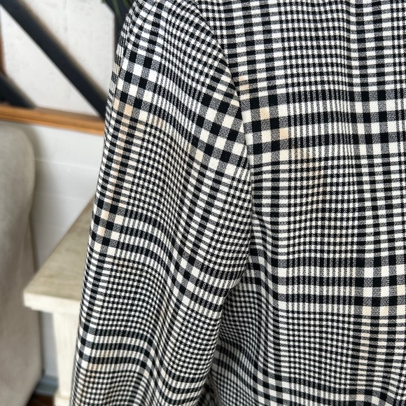 Carolina Belle Montréal Plaid Long Coat Women’s Size M – Black White Check - Picture 3 of 10